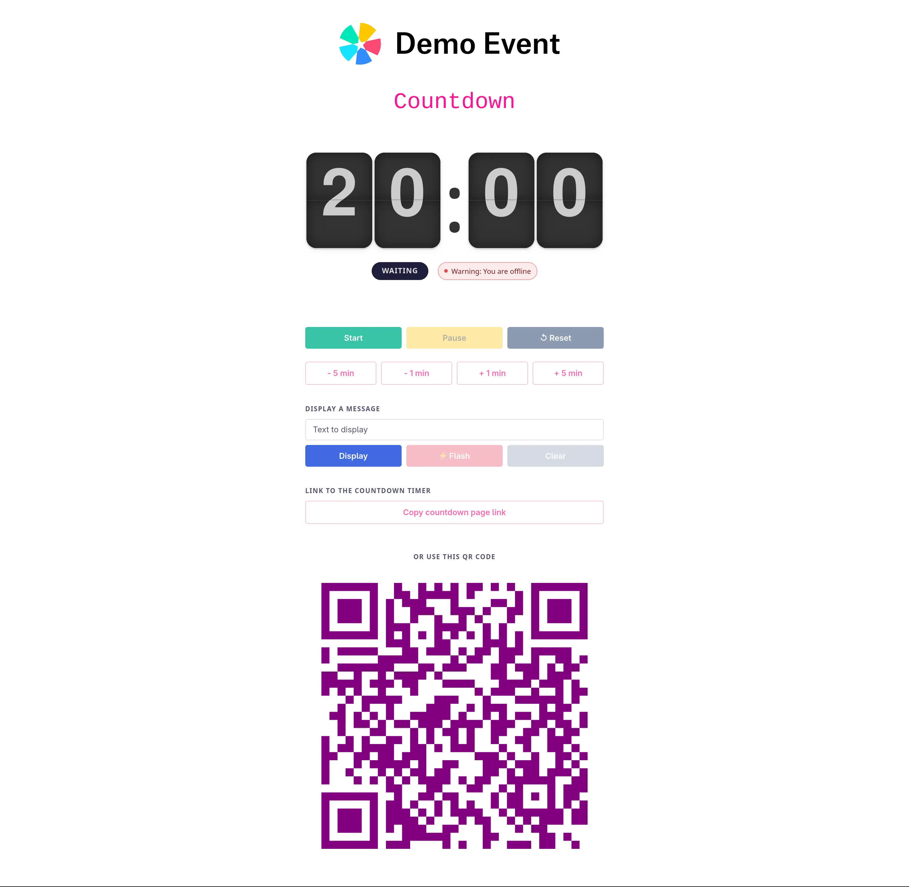 Countdown dashboard screenshot