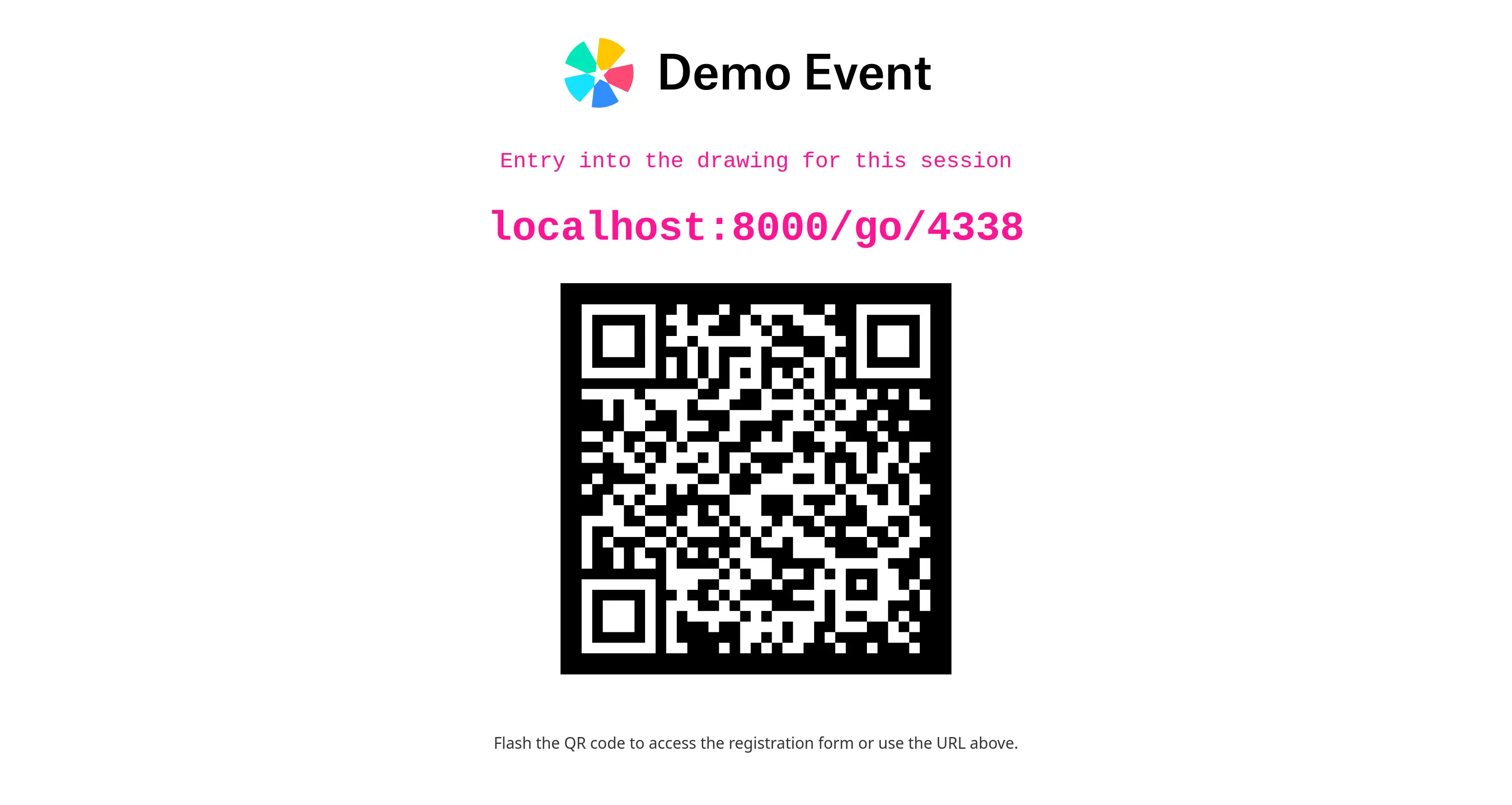 Random drawing QR code screenshot